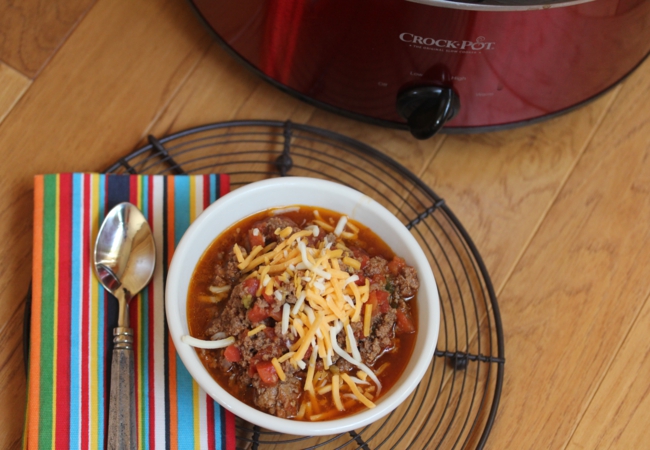 Slow Cooked Homemade Chili without