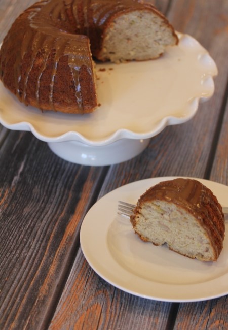 Gluten Free Banana Bundt Cake with Maple Glaze-