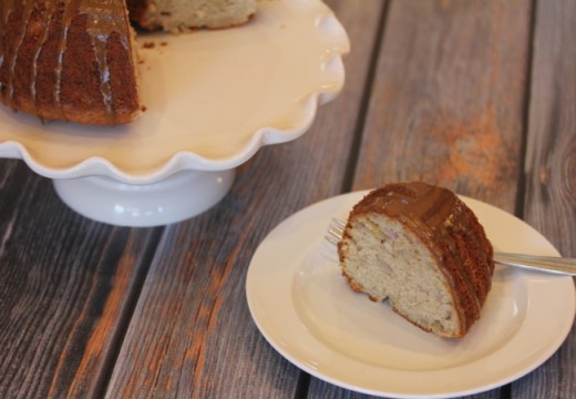 Gluten Free Banana Bundt Cake with Maple Glaze