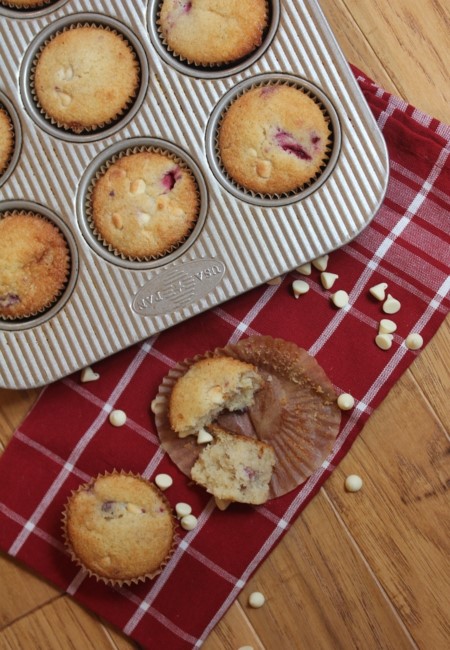 Gluten Free White Chocolate Raspberry Muffins