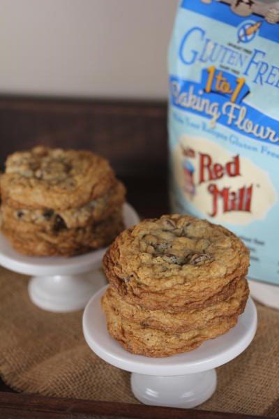 Gluten Free Chocolate Chip Oatmeal Cookies on white dish