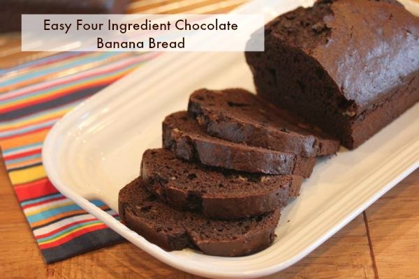 4 Ingredient Chocolate Banana Bread _