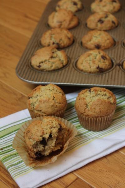 Chocolate Chip Zucchini Oatmeal Muffins-