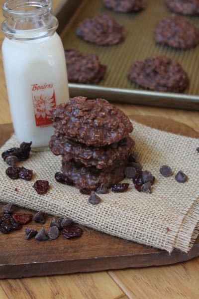 Chocolate Cherry No Bake Cookies__