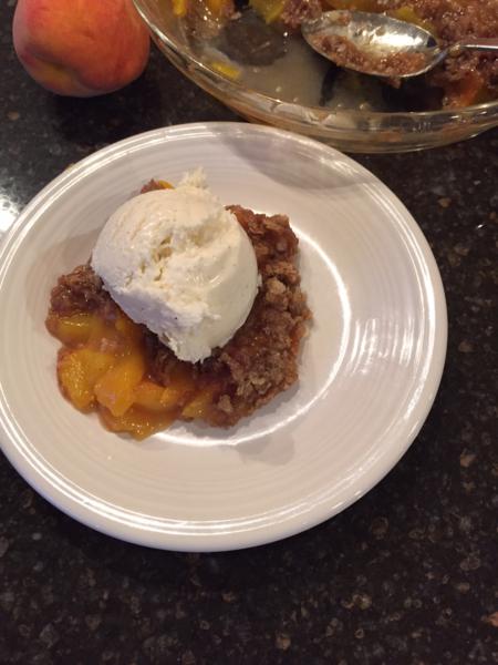 Microwave Peach Cobbler-