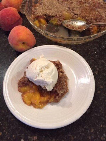 Microwave Peach Cobbler