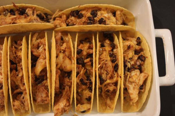 Chicken and Black Bean Oven Tacos