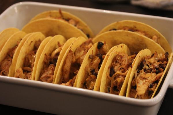 Chicken and Black Bean Oven Tacos