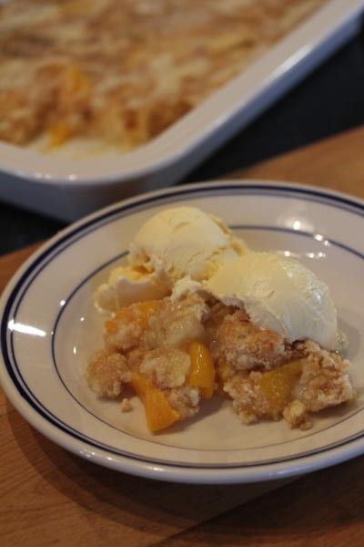 Peach Dump Cake without a Cake Mix-