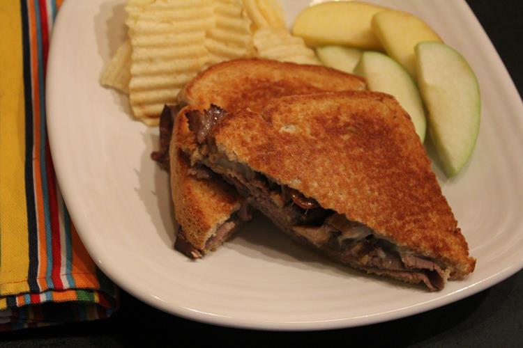 Roast Beef and Mushroom Grilled Cheese Sandwich