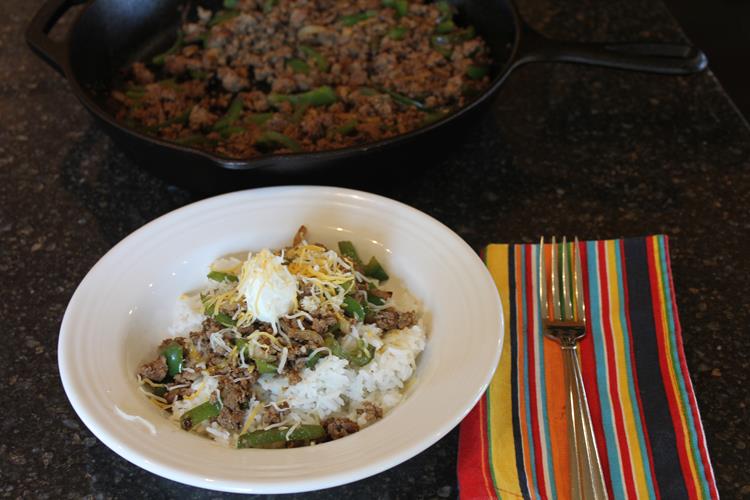 Ground Beef Fajita Bowls