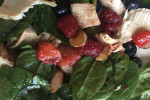 Triple Berry Chicken Almond Spinach Salad