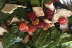 Triple Berry Chicken Almond Spinach Salad