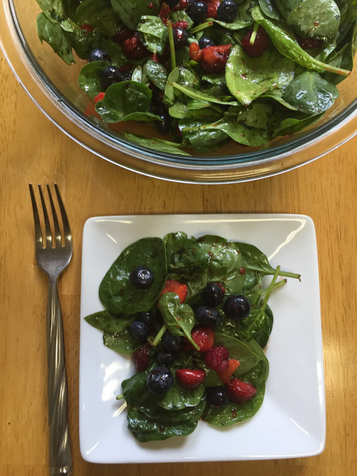 Triple Berry Spinach Salad