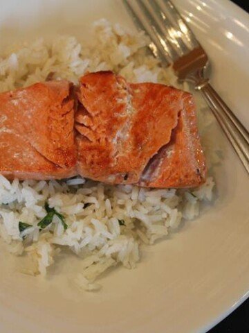 Pan Cooked Salmon with Cilantro Lime Rice