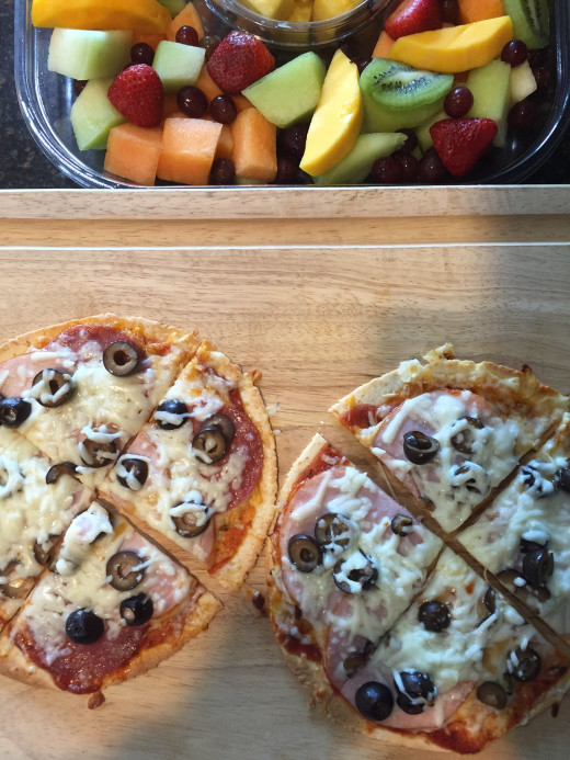 Pizza and Fruit