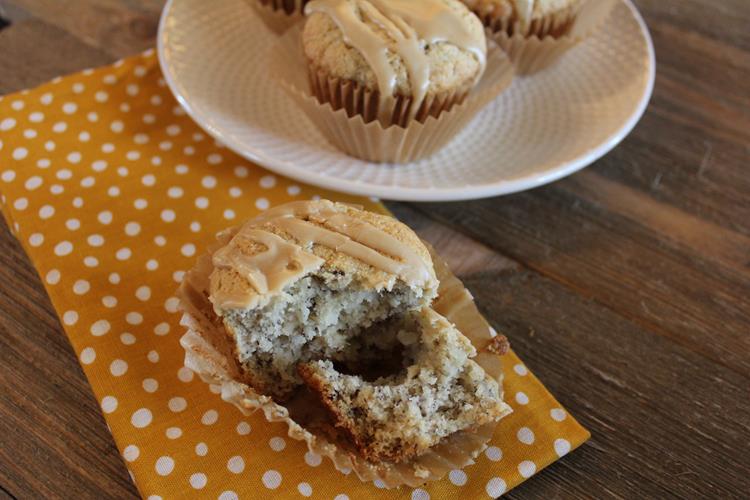 gluten free caramel banana muffins