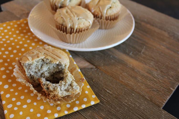 gluten free caramel banana muffins