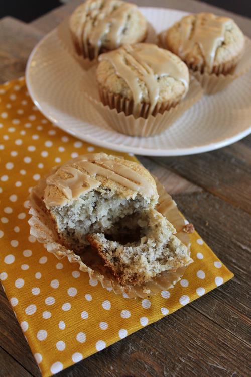 gluten free caramel banana muffins