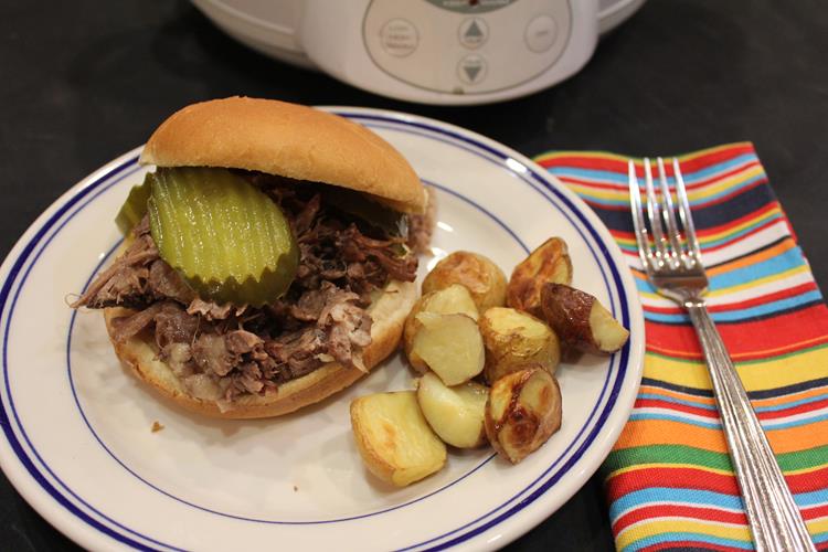 Slow Cooked Pickled Beef Sandwiches