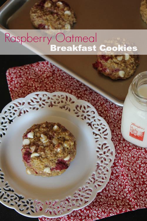 Raspberry Oatmeal Breakfast Cookies