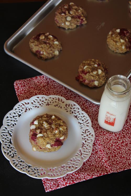 Raspberry Oatmeal Breakfast Cookies