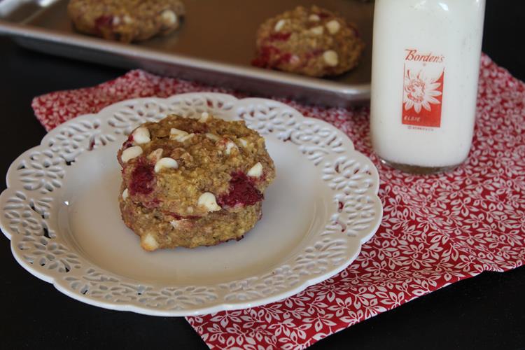 Raspberry Oatmeal Breakfast Cookies