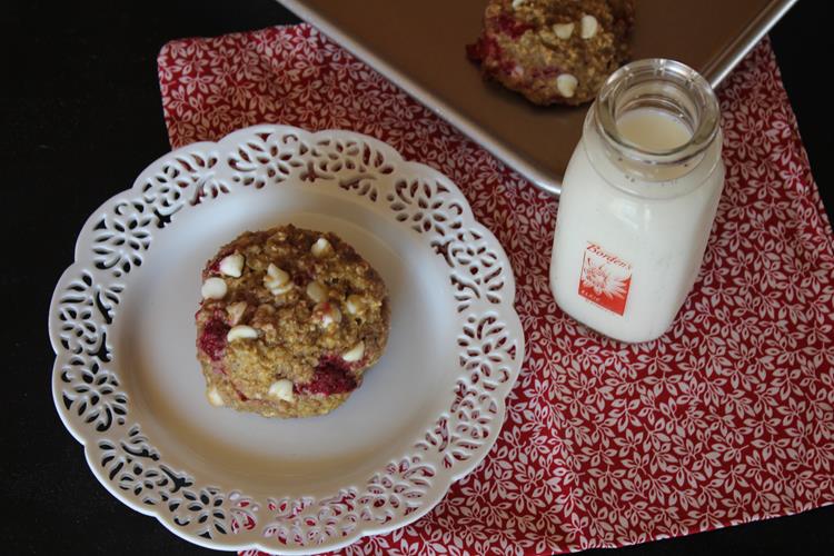 Raspberry Oatmeal Breakfast Cookies