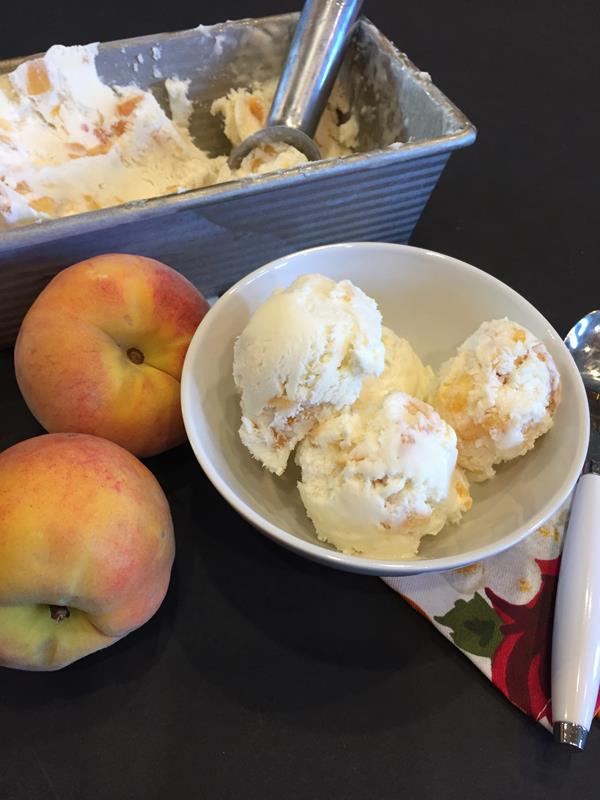 No Churn Peach Ice Cream