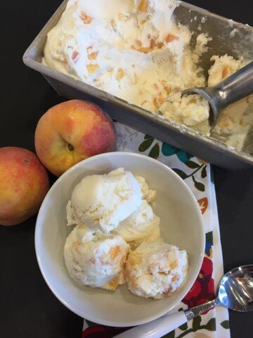 No- Churn Peach Ice Cream