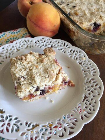 Blueberry Peach Crumb Bars