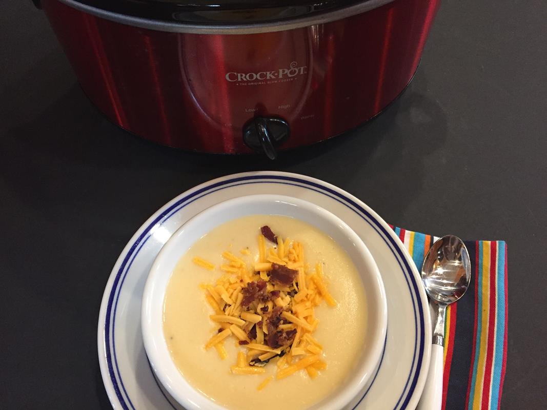 Slow Cooked Cheesy Potato Soup