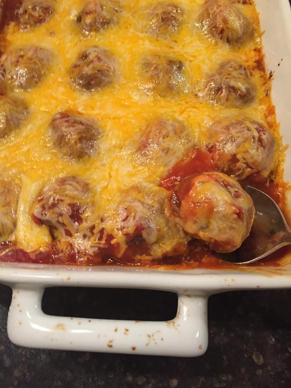 Enchilada Meatball Bake