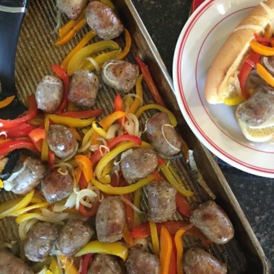 Sausage and Peppers Sheet Pan Sandwiches