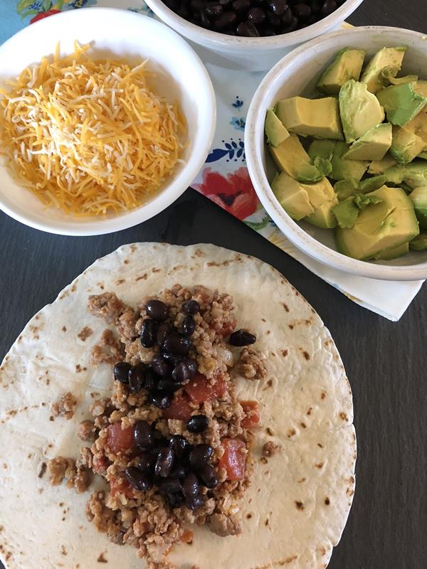 Sausage Tacos with black beans