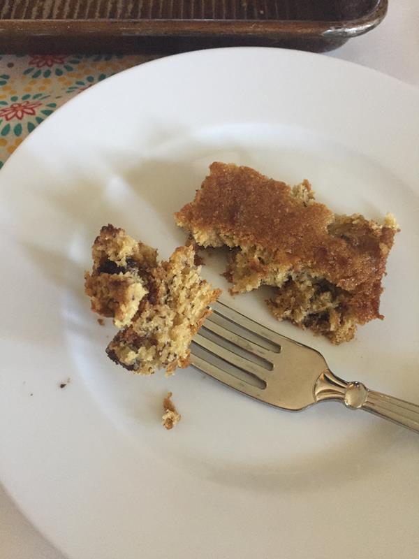 Banana Snack Cake with Chocolate Chips