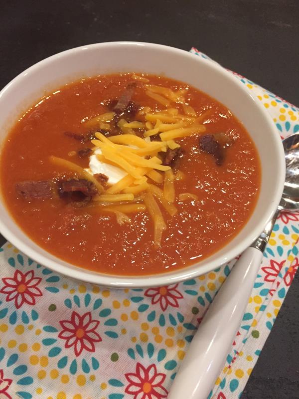 Bacon Tomato Soup with Cheese