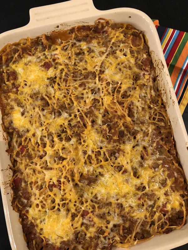 Baked Taco Spaghetti