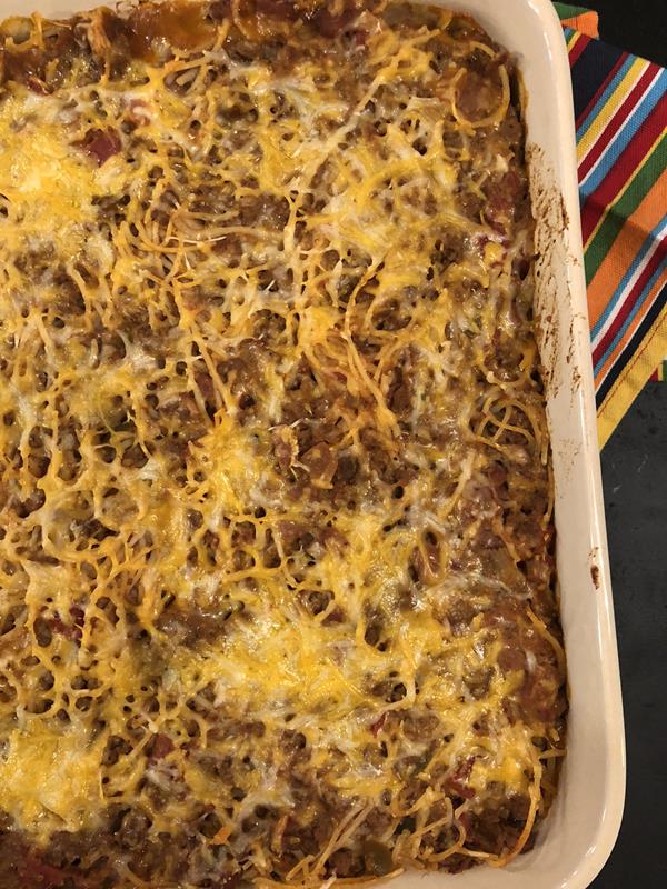 Baked Taco Spaghetti