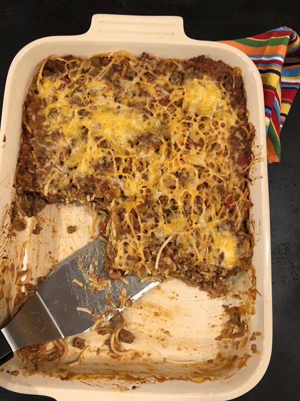 Baked Taco Spaghetti