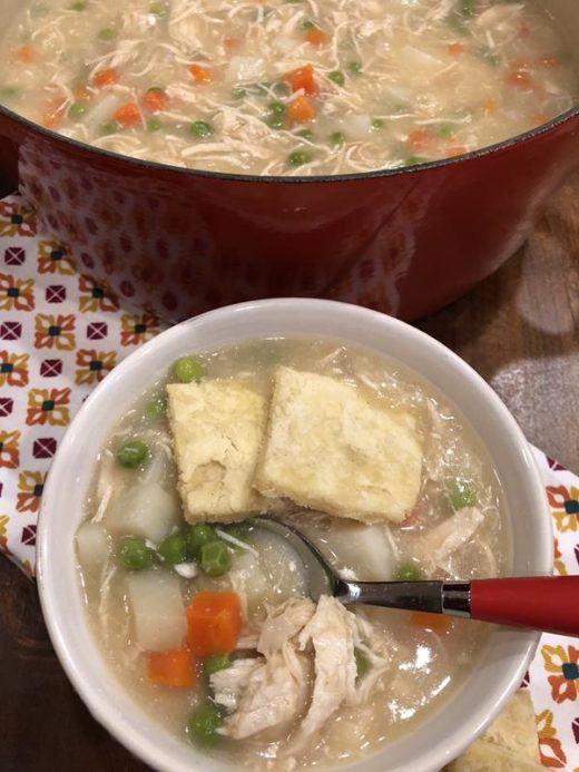 Chicken Pot Pie Soup in a bowl