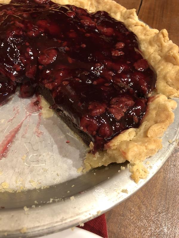 Chocolate Raspberry Pie with gluten free Pie Crust