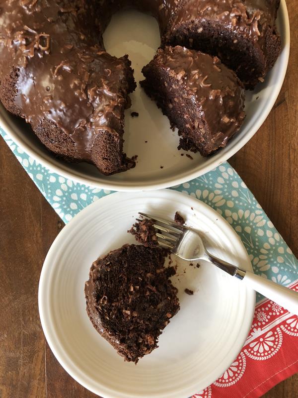 Gluten Free Dairy Free Chocolate Coconut Cake 