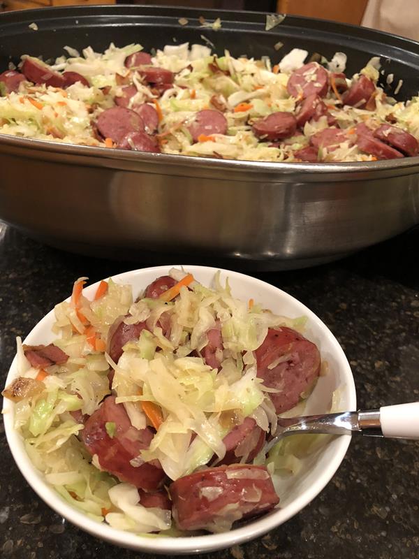 Fried Cabbage and Kielbasa