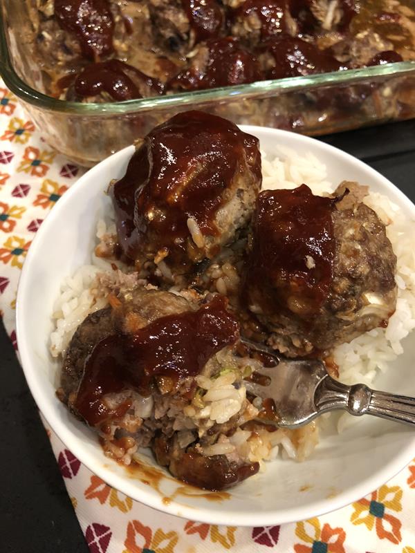 Asian Meatballs and Rice