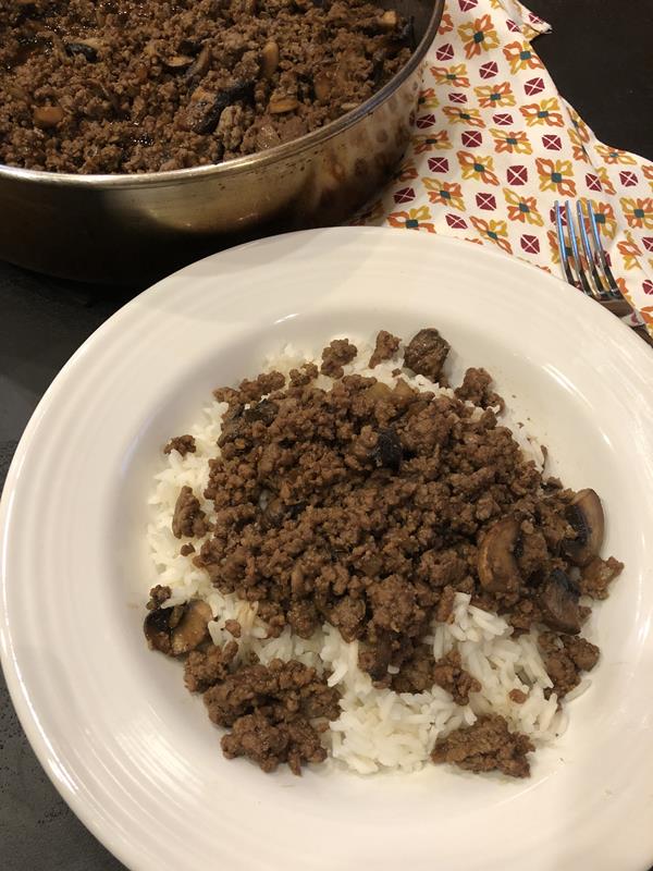 Teriyaki Ground Beef over Rice