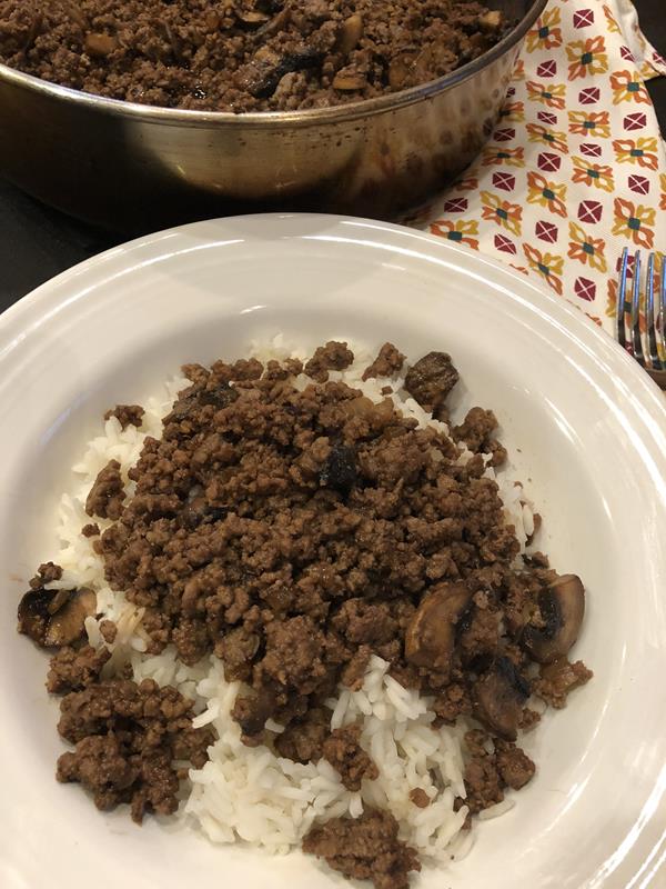 Teriyaki Ground Beef over Rice