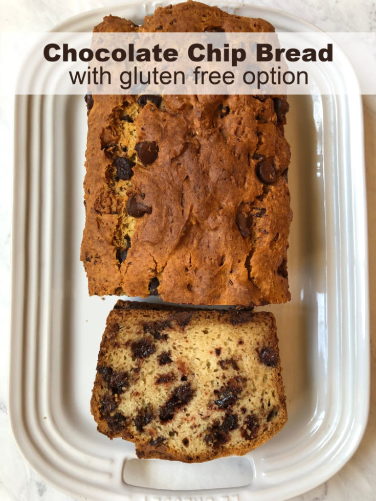 Chocolate Chip Bread with gluten free option