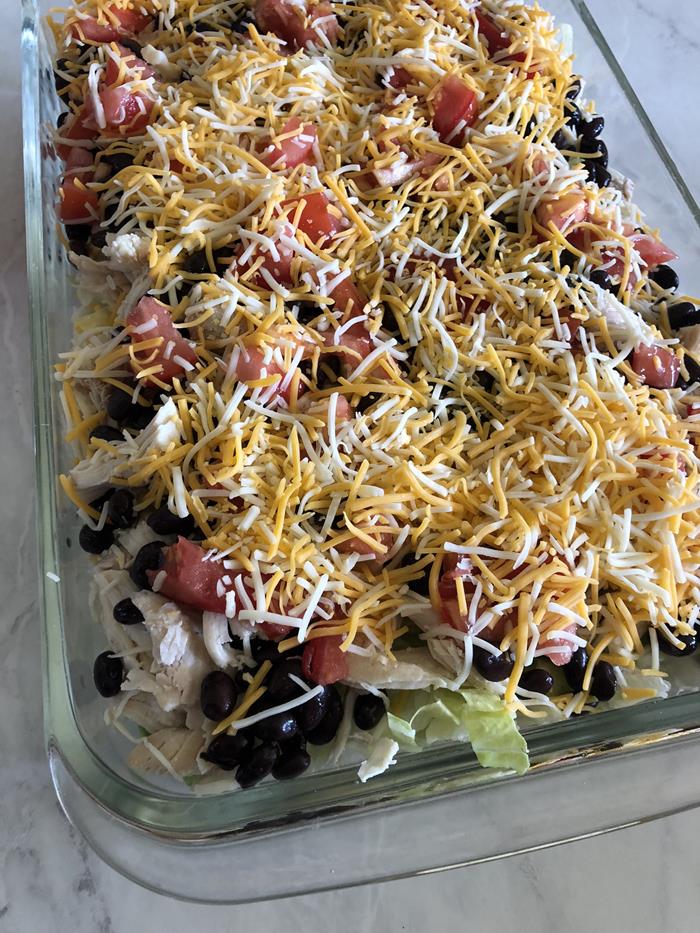 Layered Chicken Taco Salad