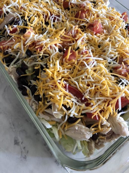 Layered Chicken Taco Salad